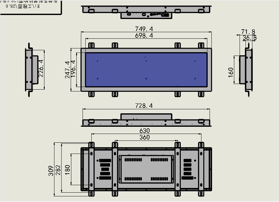 條形智能軌道交通條形屏結(jié)構(gòu)示意圖 條形智能軌道交通條形屏結(jié)構(gòu)示意圖